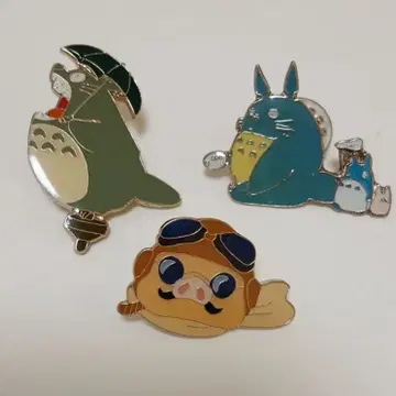 지브리 당시 레트로 핀즈 핀 배지 토토로 붉은 돼지