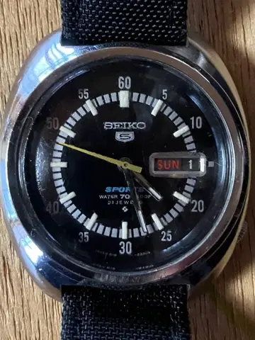 SEIKO 스포츠 자동 와인딩 손목시계 블랙