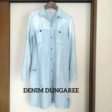 DENIM DUNGAREE 샴브레이 원피스 160cm 데미지 가공