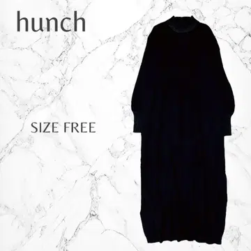 한치 모드 맨투맨라이크 볼륨 소매 니트 원피스 프리