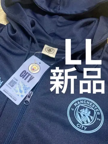 택 포함 새상품 맨체스터 시티 풀 집업 후드티 네이비 LL