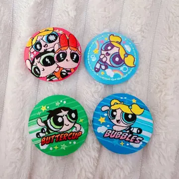 파워퍼프걸스 자수 캔뱃지 4개 세트