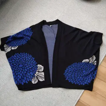 꽃무늬 가디건 칠부 소매 안티카