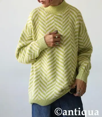 안티카 헤링본 무늬 샤기 니트 patterntorso