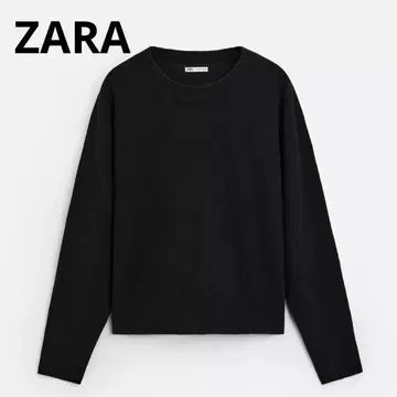 택 포함 새상품 ZARA 메리노울 블랙 니트 스웨터 L 사이즈