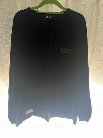 Schott 블랙 긴팔 헨리넥
