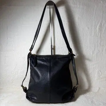 HALEINE 3way 백 천연 가죽 주름 가죽 블랙 레더 일본제 대용량