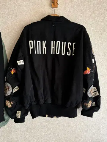 핑크하우스 카네코 이사오 블랙 와펜 점퍼 블루종 로고