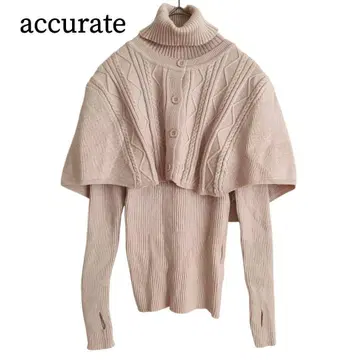 2636 새상품급 아큐레이트 판초풍 니트 세트 베이지 계열 F