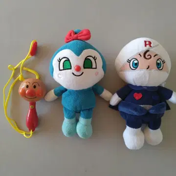 세트*호빵맨 뮤지엄 특전 마라카스 + 쁘띠콩 봉제 인형 2개