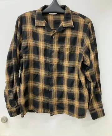 [ 블랙 옐로우 옴브레 체크 플란넬 셔츠 ] 템테이션