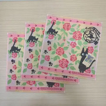 마녀 배달부 키키 핸드 타월 3개 세트 지지 꽃무늬