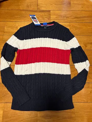 새상품 TOMMY HILFIGER 케이블 짜임 긴팔 스웨터 L 정품!