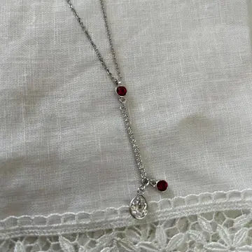 Swarovski 실버 레드 목걸이