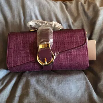 퍼플 텍스타일 숄더백