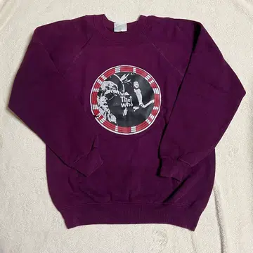 The Who 그래픽 프린트 퍼플 맨투맨