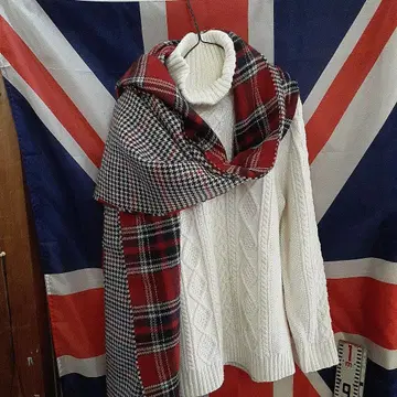 영국 타탄 체크와, 안감 하운드투스 머플러 190 x 60