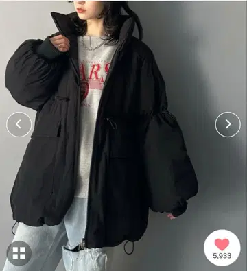 클래식 엘프 드로스트 스탠드 카라 볼륨 다운 자켓 M