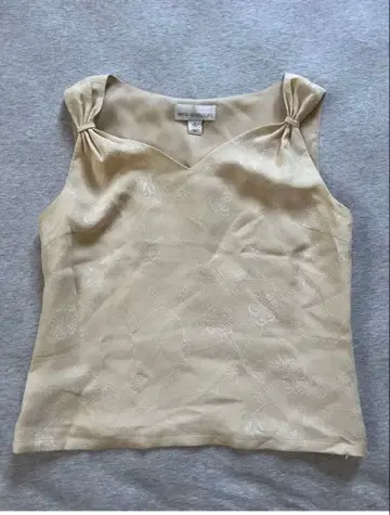 vintage 실크 꽃무늬 상의 탱크탑