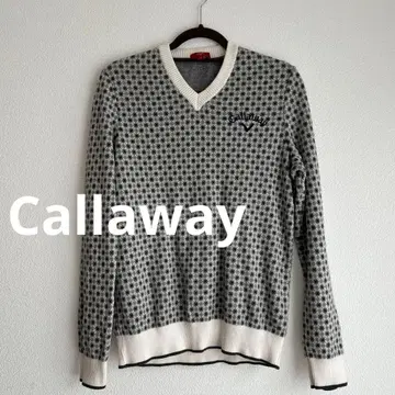 캘러웨이 V넥 스웨터 그레이 M 사이즈 빨간 택 레드 라벨