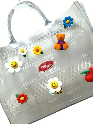 반값 이하 미사용 한국 위글위글 비치백 젤리백 L