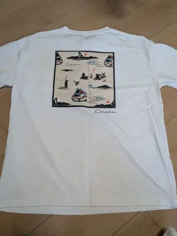 컨디션 최상 컬럼비아 오버 사이즈 T셔츠 백 프린트 속건성