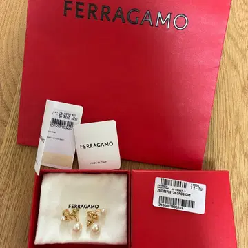 FERRAGAMO 후프 귀걸이 펄 장식