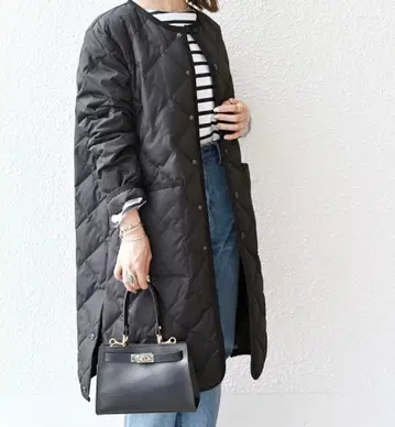 TAION x SHIPS any 별주 퀼팅 다운 자켓 블랙