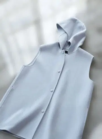 Theory 미디 기장 후디 베스트 울 캐시미어 스카이블루 S 사이즈