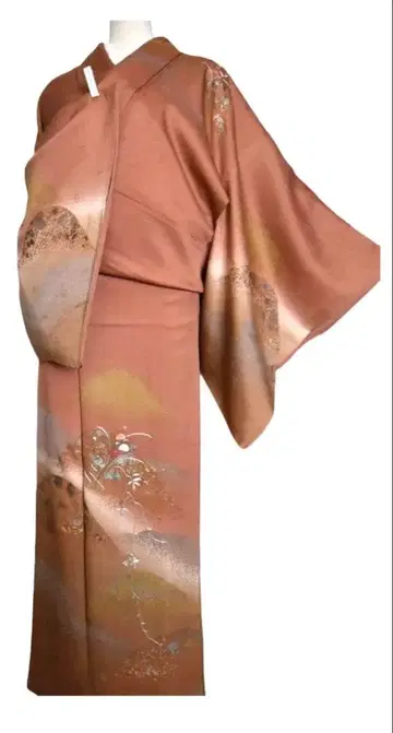 브라운 호몬기 꽃무늬 자수