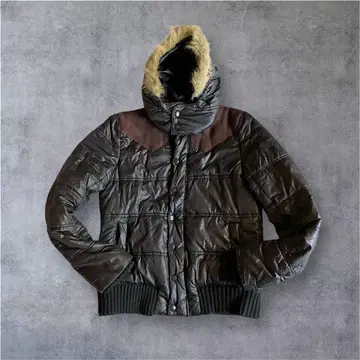 90s00s archive BOYCOTT 후드 퍼 절개 퍼프 자켓