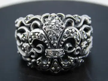 15호 새상품 내추럴본 어딕션 백합 지르코니아 반지 화이트