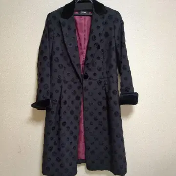 SONIA RYKIEL 도트 무늬 롱 코트 L 사이즈