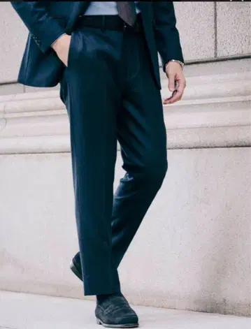 에디피스 삭소니 테이퍼드 팬츠 M 네이비