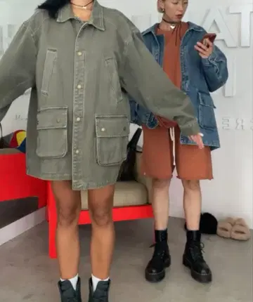 sudo 데님 자켓 카키