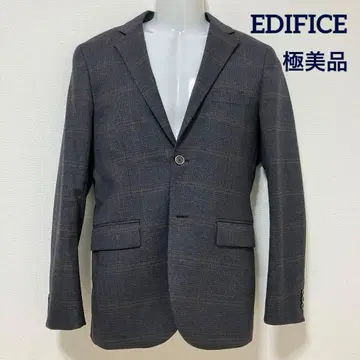 컨디션 최상 에디피스 2B 자켓 체크 네이비 x 그레이 L