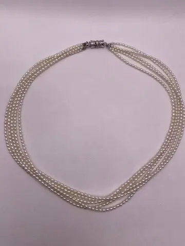 화이트 펄 다층 목걸이 17.8g 액세서리 목걸이 펄