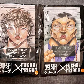 바키 한마 바키 카잔 카오루 T셔츠 LL 사이즈 후추 형무소 콜라보