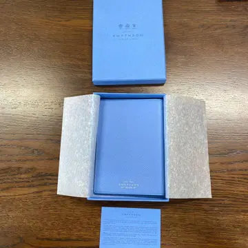 새상품급 Smythson 나일 블루 여권 케이스 스마이슨