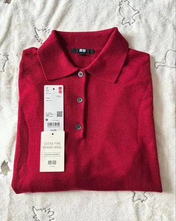 유니클로 메리노 폴로 스웨터 M