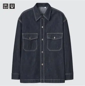 새상품급 유니클로 U 데님 오버사이즈 셔츠 (긴팔) M사이즈