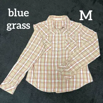 체크 무늬 긴팔 셔츠 베이지와 빨간색