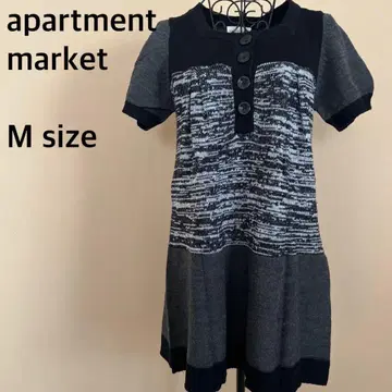 [ apartment market ] 반팔 니트 튜닉 / 그레이 / 블랙