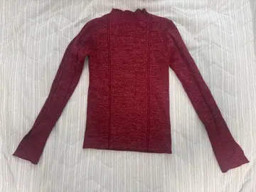 Riu 리우 Slit 커프스 립 니트 와인 레드 니트