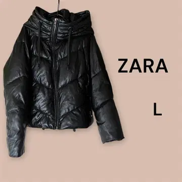 ZARA 인조 가죽 다운 자켓