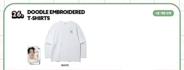 2025 한국 팝업 스토어 한정판 이동욱 우크동 낙서 자수 롱 T 화이트