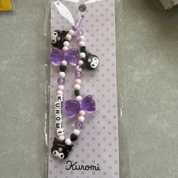 쿠로미 스트랩 보라색 블랙 핑크