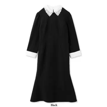 셀포드 자수 칼라 타이트 원피스 블랙 38