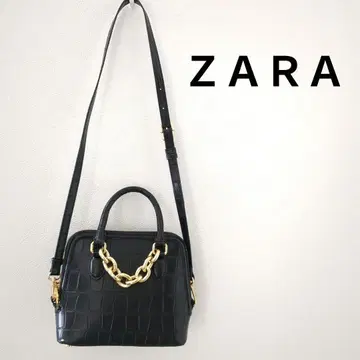 ZARA 악어 엠보싱 블랙 숄더백
