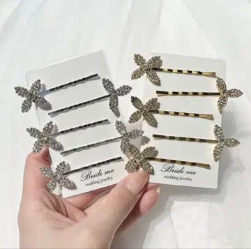 bride me 네잎 세잎클로버 헤어핀 세트 3개